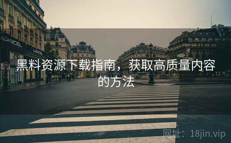 黑料资源下载指南，获取高质量内容的方法  第1张