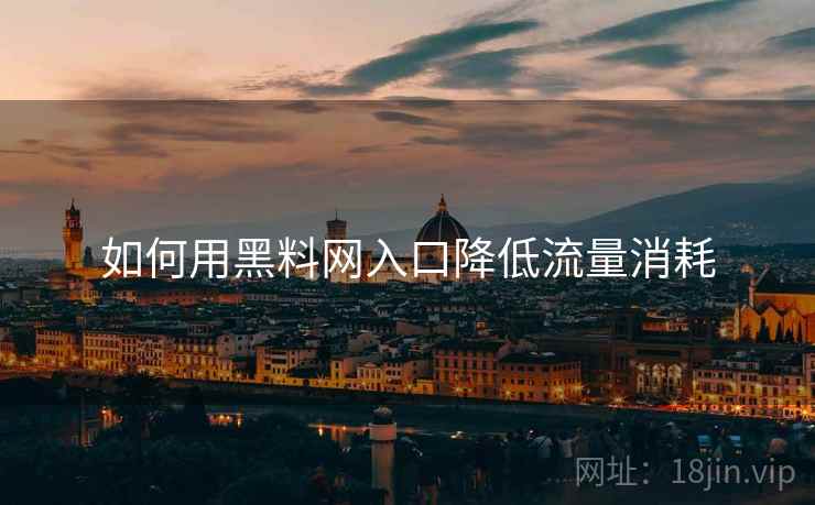 如何用黑料网入口降低流量消耗  第2张